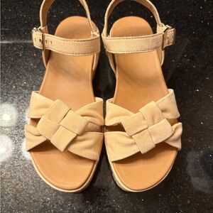 UGG Tan Platform Sandals with Strappy Design